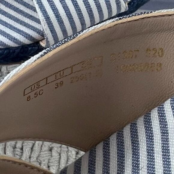 NEW Size 8.5 Stuart Weitzman Mirela Nautical Navy Espadrille Wedge Sandal Shoes - Picture 10 of 12